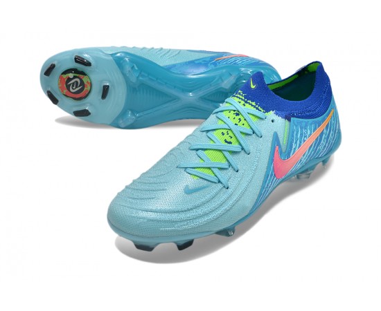 Nike Phantom Luna Elite NU FG Ltblue Blue Pink Low Soccer Cleats For Men