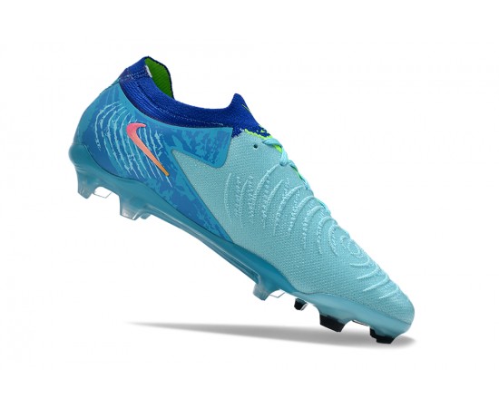 Nike Phantom Luna Elite NU FG Ltblue Blue Pink Low Soccer Cleats For Men