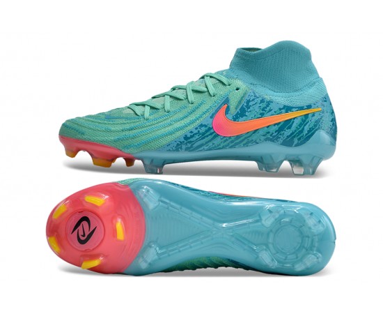 Nike Phantom Luna Elite NU FG Ltblue Peach High Soccer Cleats For Men