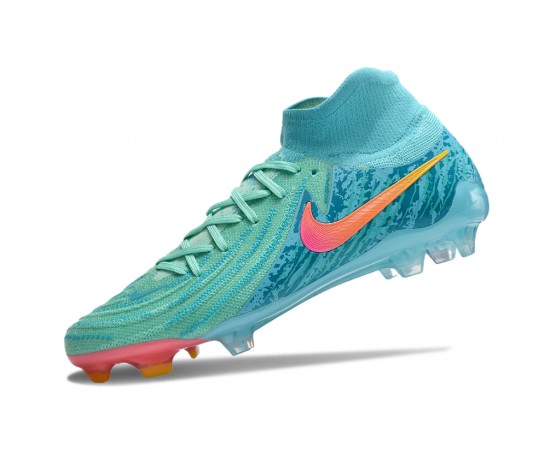 Nike Phantom Luna Elite NU FG Ltblue Peach High Soccer Cleats For Men