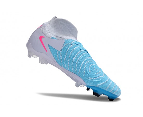 Nike Phantom Luna Elite NU FG Ltblue Pink Grey High Soccer Cleats For Men