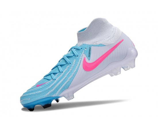 Nike Phantom Luna Elite NU FG Ltblue Pink Grey High Soccer Cleats For Men