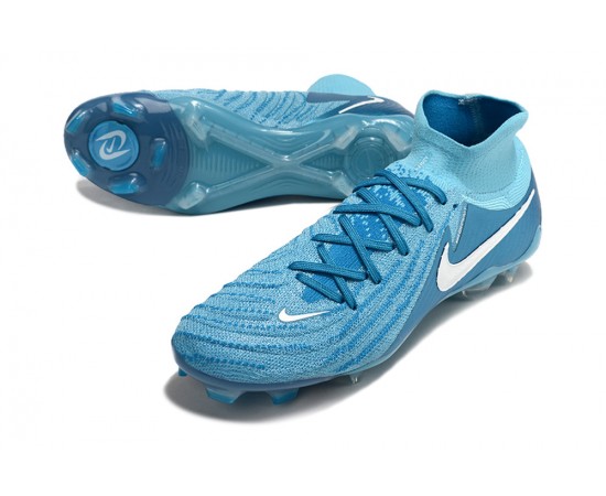 Nike Phantom Luna Elite NU FG Ltblue White High Soccer Cleats For Men