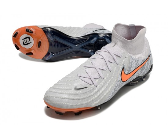 Nike Phantom Luna Elite NU FG Orange And Grey Black High Soccer Cleats For Men