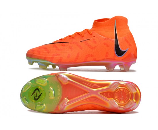 Nike Phantom Luna Elite NU FG Orange Black Green High Soccer Cleats For Men