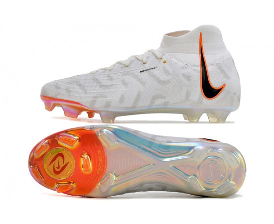 Nike Phantom Luna Elite NU FG Orange Grey Black White High Soccer Cleats For Men