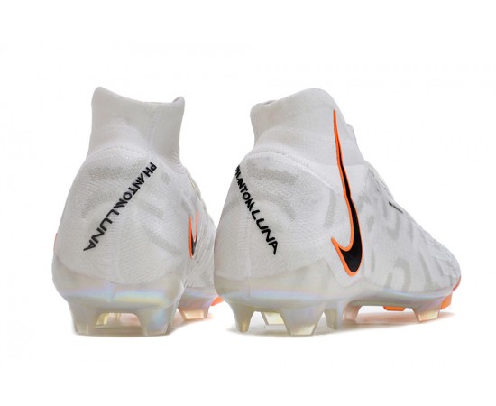 Nike Phantom Luna Elite NU FG Orange Grey Black White High Soccer Cleats For Men