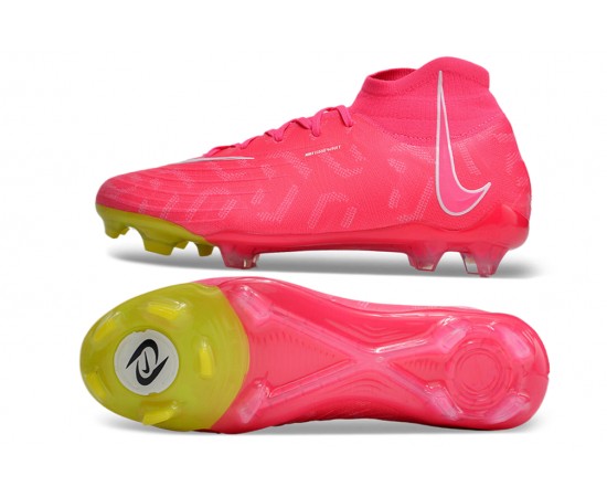 Nike Phantom Luna Elite NU FG Peach Yellow White High Top Soccer Cleats For Men