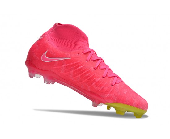 Nike Phantom Luna Elite NU FG Peach Yellow White High Top Soccer Cleats For Men