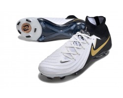 Nike Phantom Luna Elite NU FG White Black Gold High Soccer Cleats For Men