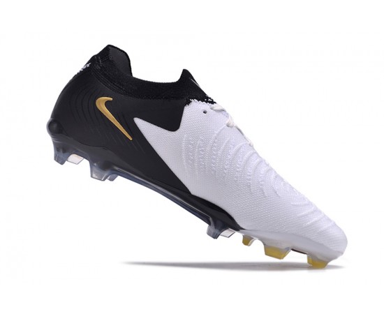 Nike Phantom Luna Elite NU FG White Black Gold Low Soccer Cleats For Men