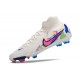 Nike Phantom Luna Elite NU FG White Blue Pink High Soccer Cleats For Men