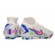 Nike Phantom Luna Elite NU FG White Blue Pink High Soccer Cleats For Men