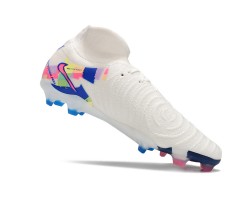 Nike Phantom Luna Elite NU FG White Blue Pink High Soccer Cleats For Men