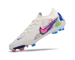 Nike Phantom Luna Elite NU FG White Blue Pink Low Soccer Cleats For Men