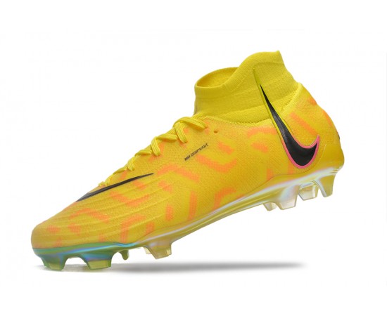 Nike Phantom Luna Elite NU FG Yellow Black High Soccer Cleats For Men