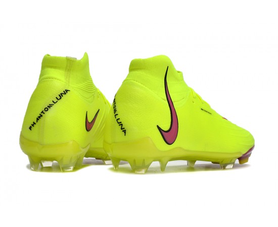 Nike Phantom Luna Elite NU FG Yellow Brown High Soccer Cleats For Men