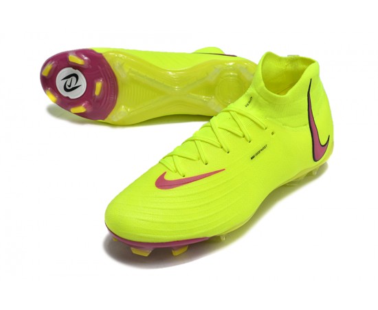 Nike Phantom Luna Elite NU FG Yellow Brown High Soccer Cleats For Men