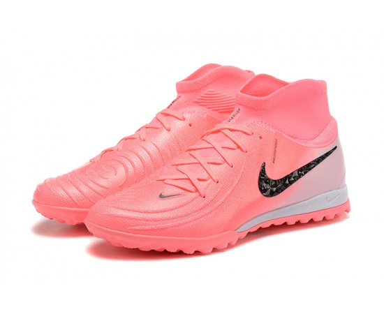 Nike Phantom Luna Elite TF High Top Pink Black Grey Soccer Cleats For Men