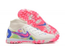 Nike Phantom Luna Elite TF High Top Pink White Blue Soccer Cleats For Men 