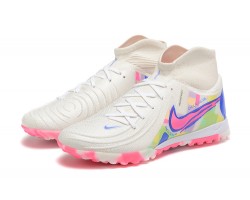 Nike Phantom Luna Elite TF High Top Pink White Blue Soccer Cleats For Men 