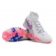 Nike Phantom Luna Elite TF High Top Soccer Cleats White Blue Pink For Men And Women