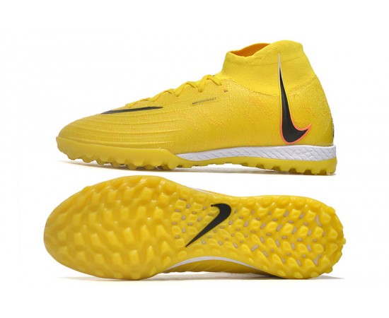 Nike Phantom Luna Elite TF High Top Yellow Soccer Cleats For Men And Women