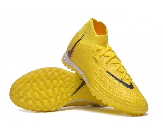 Nike Phantom Luna Elite TF High Top Yellow Soccer Cleats For Men And Women