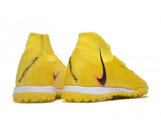 Nike Phantom Luna Elite TF High Top Yellow Soccer Cleats For Men And Women