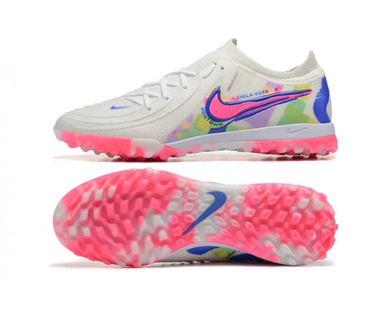 Nike Phantom Luna Elite TF Low Pink White Blue Soccer Cleats For Men