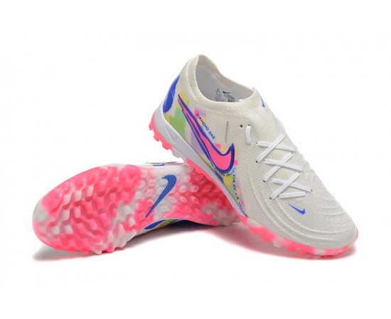 Nike Phantom Luna Elite TF Low Pink White Blue Soccer Cleats For Men