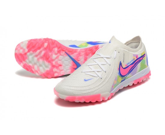 Nike Phantom Luna Elite TF Low Pink White Blue Soccer Cleats For Men