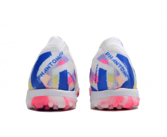 Nike Phantom Luna Elite TF Low Soccer Cleats White Blue Pink For Men And Women