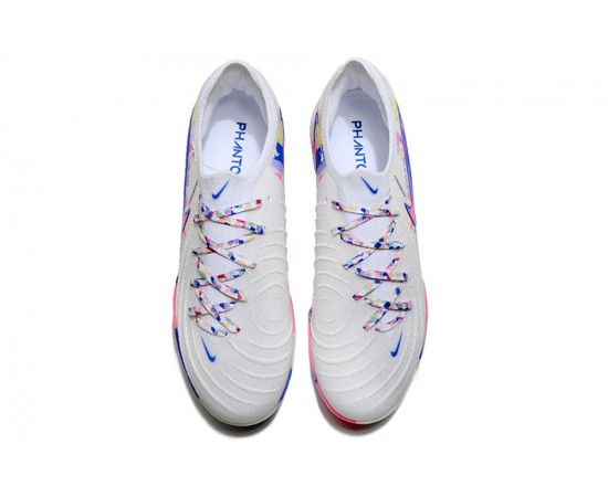 Nike Phantom Luna Elite TF Low Soccer Cleats White Blue Pink For Men And Women