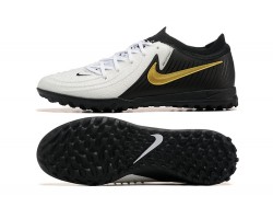 Nike Phantom Luna Elite TF Low White Black Gold Soccer Cleats For Men 