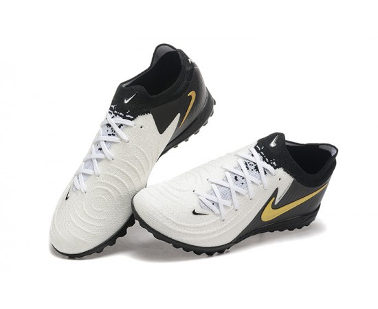 Nike Phantom Luna Elite TF Low White Black Gold Soccer Cleats For Men