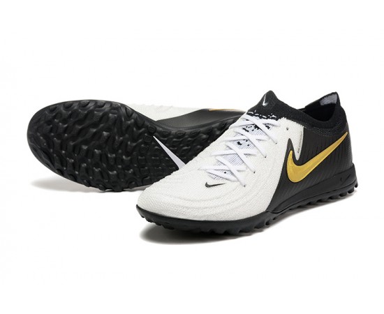 Nike Phantom Luna Elite TF Low White Black Gold Soccer Cleats For Men