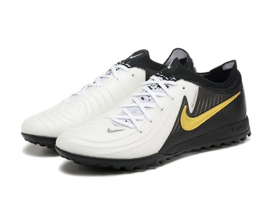 Nike Phantom Luna Elite TF Low White Black Gold Soccer Cleats For Men