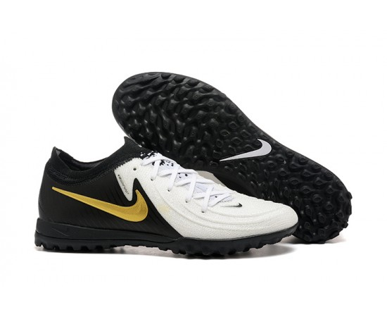 Nike Phantom Luna Elite TF Low White Black Gold Soccer Cleats For Men