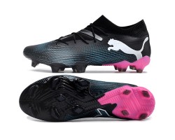 Puma Future 7 Ultimate FG-AG Black Pink White Low Soccer Cleats For Men