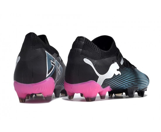 Puma Future 7 Ultimate FG-AG Black Pink White Low Soccer Cleats For Men