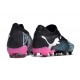 Puma Future 7 Ultimate FG-AG Black Pink White Low Soccer Cleats For Men