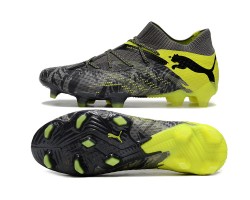 Puma Future 7 Ultimate FG-AG Black Yellow Green Low Soccer Cleats For Men