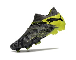 Puma Future 7 Ultimate FG-AG Black Yellow Green Low Soccer Cleats For Men