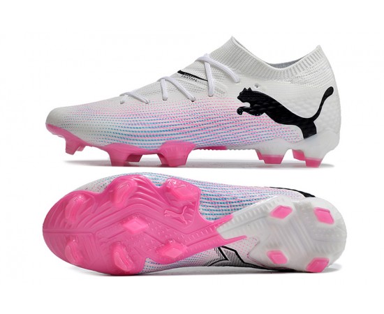 Puma Future 7 Ultimate FG-AG Pink White And Black Low Soccer Cleats For Men