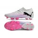 Puma Future 7 Ultimate FG-AG Pink White And Black Low Soccer Cleats For Men