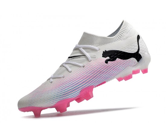 Puma Future 7 Ultimate FG-AG Pink White And Black Low Soccer Cleats For Men