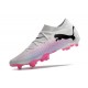 Puma Future 7 Ultimate FG-AG Pink White And Black Low Soccer Cleats For Men