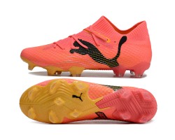 Puma Future 7 Ultimate FG-AG Red Yellow Low Soccer Cleats For Men