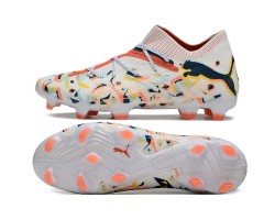 Puma Future 7 Ultimate FG-AG White Orange Low Soccer Cleats For Men